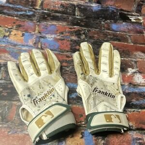 Franklin 2nd Skinz MLB kids S/m Leather Batting Gloves Pair Hook & Loop